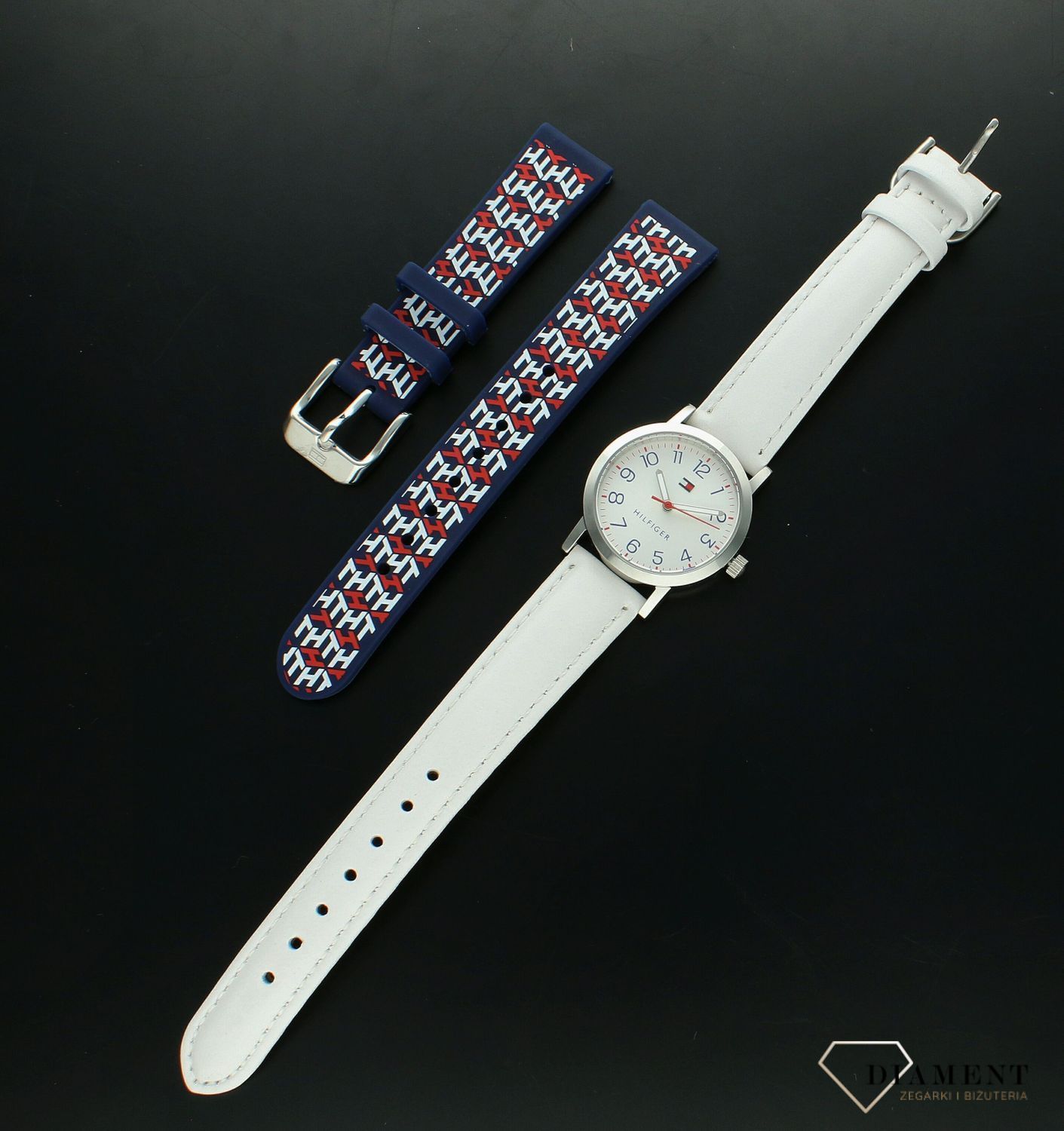 Zegarek dla dziewczynki Tommy Hilfiger Kids 1720022 komunijny pasek gratis 1720022-pasek gratis. Zegarek dziecięcy dla dziewczynki. Zegarek na I Komunie Świętą. Zegarek posiada pasek w niebieskim kolorze z logo. Idealny na prezent dl.jpg